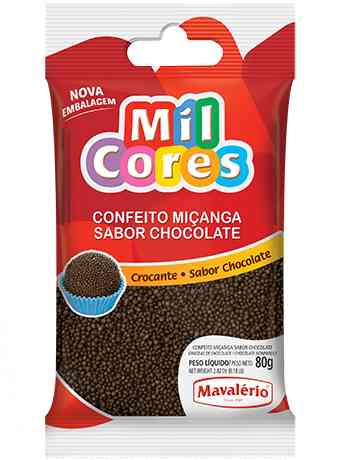Imagem de Confeito Miçanga Chocolate Mil Cores 80g - MAVALÉRIO